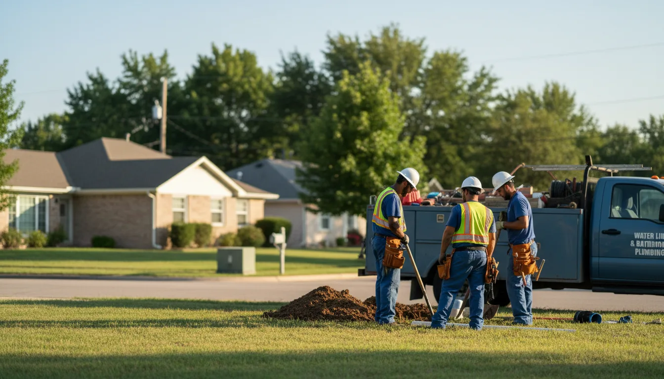 Residential water line and bathroom plumbing service in Roby, TX